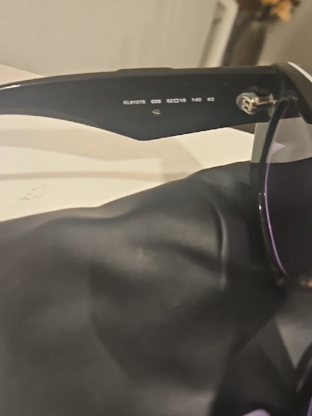 Karl Lagerfeld Black Sunglasses with White Accents - Picture 2 of 5